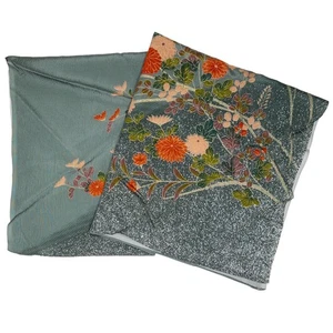 Impresión de Crisantemo Chirimen Mezcla Rayón/Nylon Japonés Furoshiki De Colección: 71 X 72 cm - Imagen 1 de 4