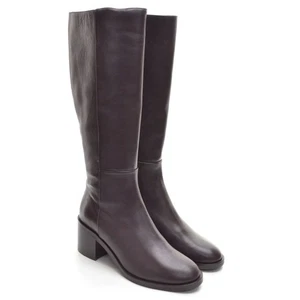 Ladies Aquatalia Baia $625 Weatherproof Knee Boot 7.5 M Brown Leather Shoes New - Picture 1 of 7