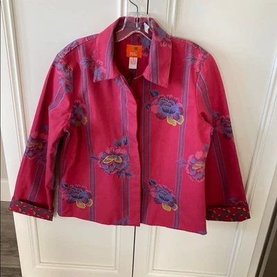 Hearts of Palm Embroidered Artsy 100% cotton jacket size 8 - Image 1 of 4