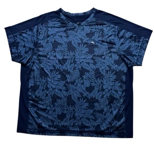 Tommy Bahama T-Shirt Mens 2XL Short Sleeve Performance Tech Stretch Floral Blue - Picture 1 of 5