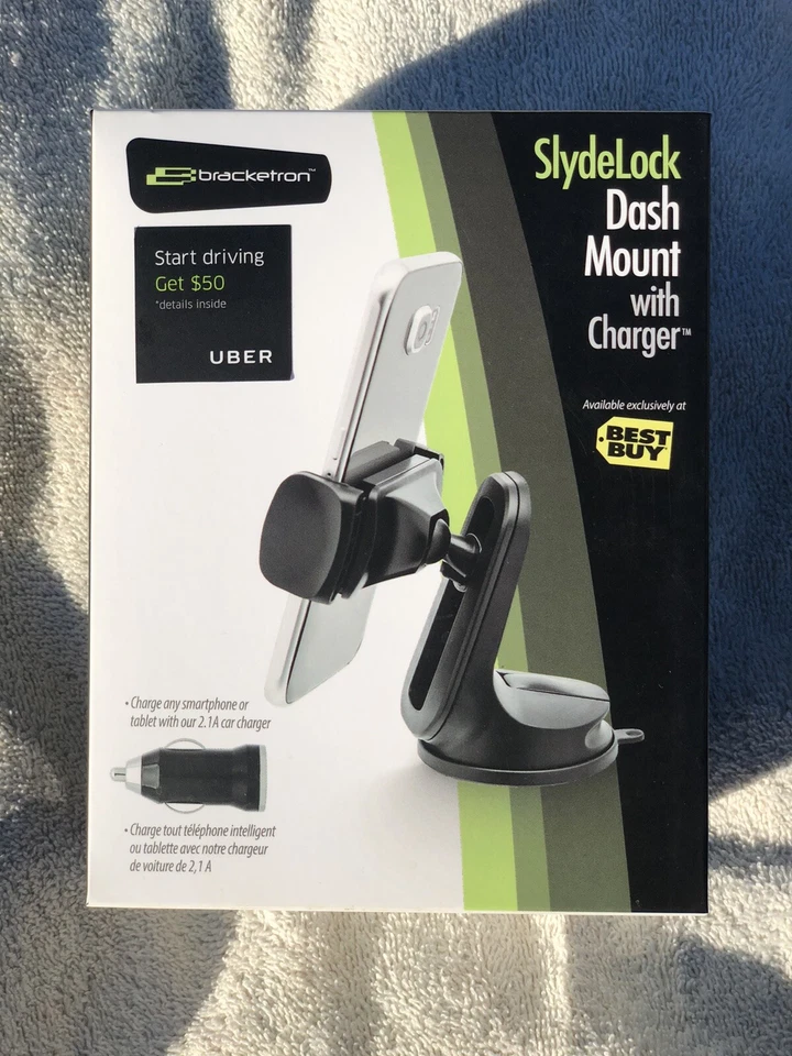 Bracketron SlydeLock Dash Car Mount with Car Charger for Most Mobile Phones NEW - Image 1 of 4