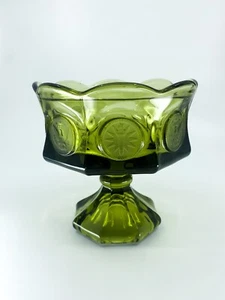 Tazón compuesto de boda verde Fostoria de colección de los años 60 vidrio con puntos de moneda - Imagen 1 de 9
