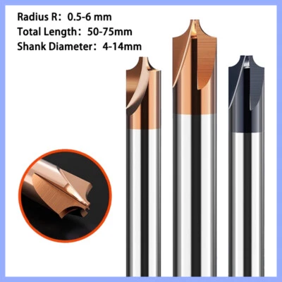 R0.5-R6.0 Radius Corner Rounding Cutter Round Over End Mill Carbide Router Bit - Image 1 of 4