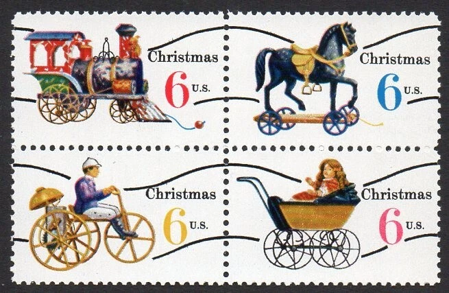 1414a-1417a 6c Juguetes de Navidad Bloque Precancelado 1417c MNH Foto 1 de 1