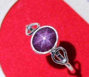 Natural Star Ruby Ring With 925 Sterling Silver Ring For Anniversary Gift Ring - Picture 1 of 4