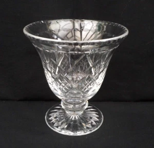 Cut crystal flared vase - 15 cm (6") tall - diagonals & vertical splits - Picture 1 of 6