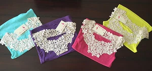 Toddler Girls Knit Crochet Lace Ribbed Cute Tank Top Pink Purple Teal Size 2T-7  - Picture 1 of 14