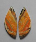 55.00 Cts Natural Bumble Bee Jasper (43.6mm X 17.6mm each) Drilled Match pair