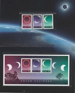 AUSTRALIA 2023 - SOLAR ECLIPSES MINISHEET and SET both MNH in Stamp Pack POP. - Picture 1 of 3