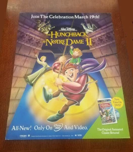 The Hunchback Of Notre Dame II Video Store Movie Poster Single Sided RARE - Picture 1 of 2