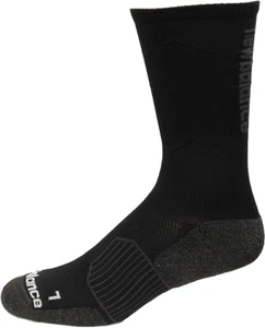 New Balance Black Strategic Cushioning Running, Crew Socks, Mens Size 8.5-12.5 - Picture 1 of 4