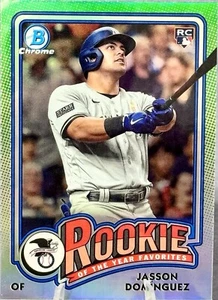 JASSON DOMINGUEZ (RC) 2024 Bowman Chrome Rookie Of The Year Favorites ROY-6 - Picture 1 of 3