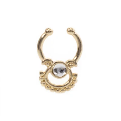 Percha de tabique con gema transparente perforante mediodía 8 mm longitud de caída Foto 1 de 4