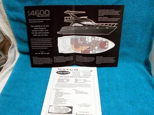 VTG 2001 MAXUM Sport Yacht Sales Brochure Model 4600SCB Limited Edition Boat - Picture 1 of 3