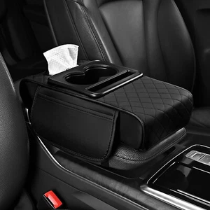 Almohada reposabrazos para consola central automática reposabrazos funda cojín con taza y soporte para teléfono - Imagen 1 de 16