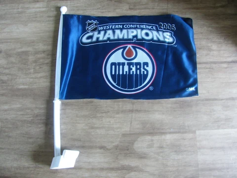 Edmonton Oilers NHL HOCKEY 2006 WC Champions Stanley Cup PLAYOFFS Car Flag Cover