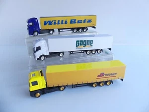 1:87 / 3 CAMIONS AVEC REMORQUES PERSONNALISES GAGNE / DOUMEN / WILLI BETZ - Picture 1 of 4