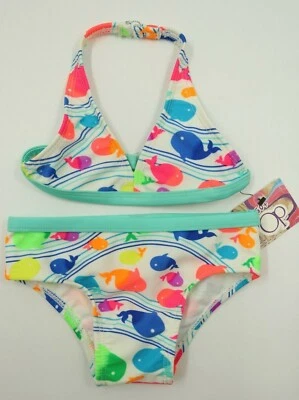 OP Bebé Niña 2 Piezas Multicolor Bikini Traje de Baño Traje de Baño Talla 18 Meses NUEVO Foto 1 de 4