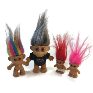 Lote de 4 Muñecas Vintage Familia de Troll Russ Originales Adultos Niños Pequeños Retro - Imagen 1 de 10