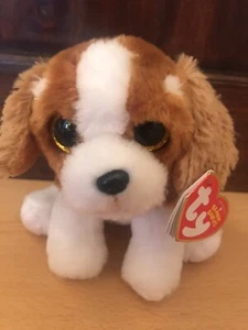 Ty Beanie Babies ‘Barker’ Puppy Dog Soft Plush Toy 6” New & Tags - Picture 1 of 2