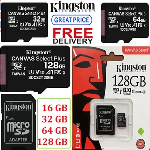 Kingston Micro SD Card 32GB 64GB 128GB 256 Class 10 SDXC Phone Memory & Adapter - Picture 1 of 18