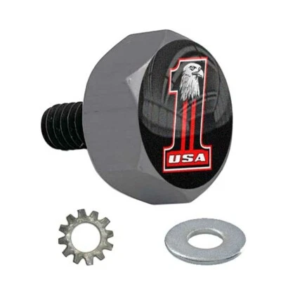 Gris Gunmetal - Perno de asiento hexagonal de aluminio Billet para Harley rojo número de EE. UU. #1 Eagle Foto 1 de 4