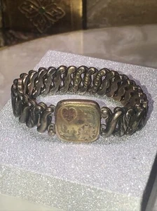 Antique 12K Gold Filled Sweetheart Expansion Bracelet signed Carmen The D.F.B. - Picture 1 of 9