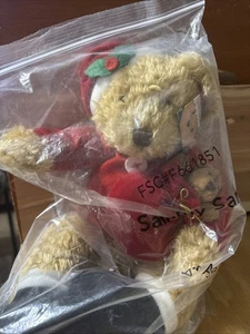 Oso de peluche Russ Berrie Sammy Santa 9" vintage Navidad Avon sentado - Imagen 1 de 9