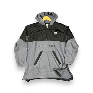 Nike Hoops Boys XL (18-20) Silver Tag Hooded 1/4 Zip 2000s Gray Black - Picture 1 of 9