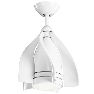 Kichler 300230 White Terna 15" Fan With Blades, Led Light & Remote Control - Image 1 of 4