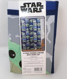 Jay Franco Disney Star Wars Il Mandaloriano Il Bambino Set Tenda da Doccia - Foto 1 di 4