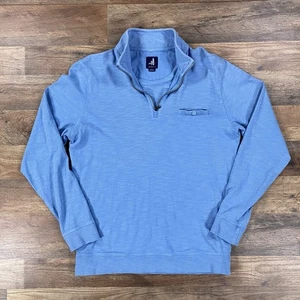 Suéter Pullover Ligero Johnnie O 1/4 Cremallera Para Hombre Pequeño Azul 100% Algodón - Imagen 1 de 9