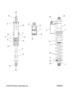 Polaris Piggyback Shock, High-Speed/Low-Speed, Black, Genuine OEM Part 1800769 - Picture 1 of 1