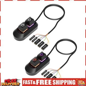 2M PC Switch RGB Lighting PC Motherboard Power On Off Switch Button for PC Case  - Afbeelding 1 van 13