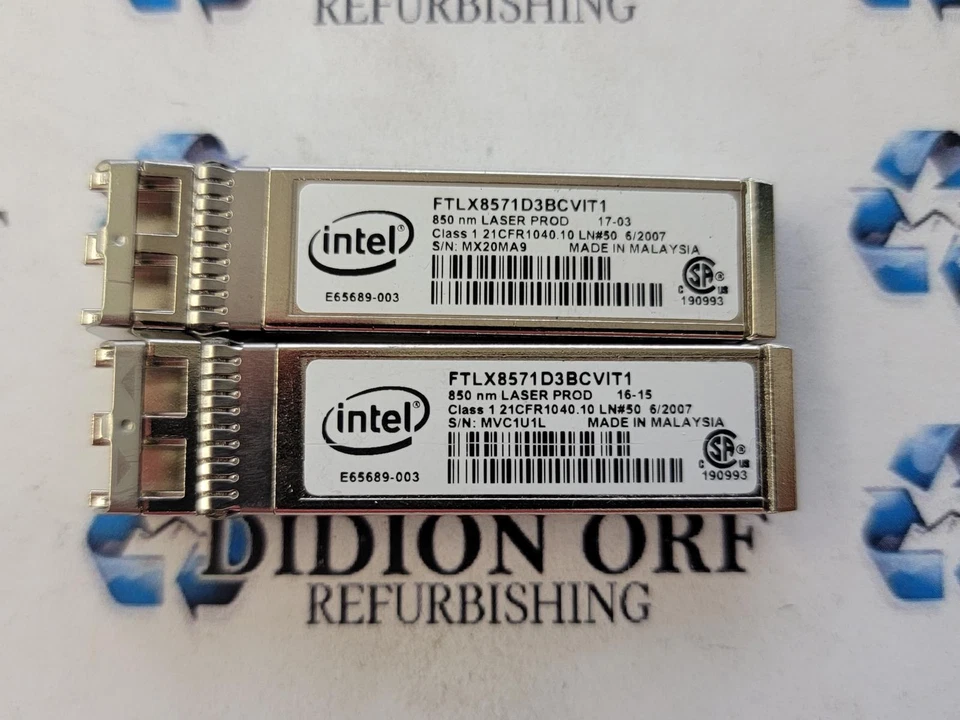 Juego de 2 módulos INTEL SFP+ FTLX8571D3BCVIT1, grado A, SKU 15776 Foto 1 de 1