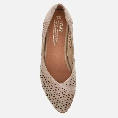 NWOB NEW TOMS Diamond Jutti Pointed Toe Flat Laser Cut Out Slip On Shoe Gray 5.5 - Image 1 of 4