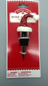 New Holiday Time Wine Stopper - Santa Hat Rubber Collectible Christmas Bar F/S - Picture 1 of 1