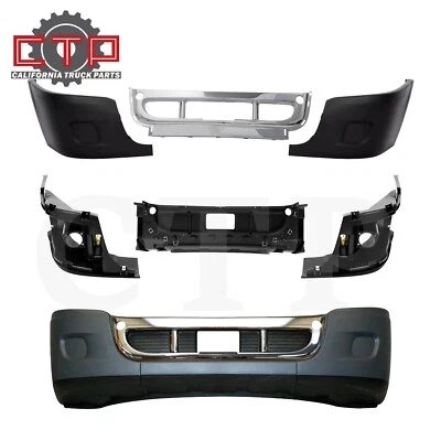 Freightliner Cascadia 2008-2017 Complete Front Bumper NO Fog Light Hole  Chrome - Image 1 of 4