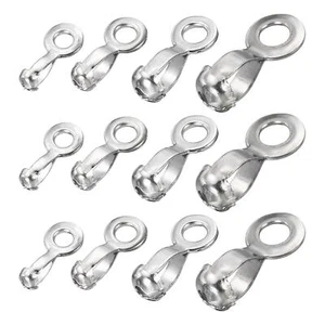 60Pcs Ball Chain Connector Stainless Steel Hole Pull Loop Link Clasp Connection - Picture 1 of 5