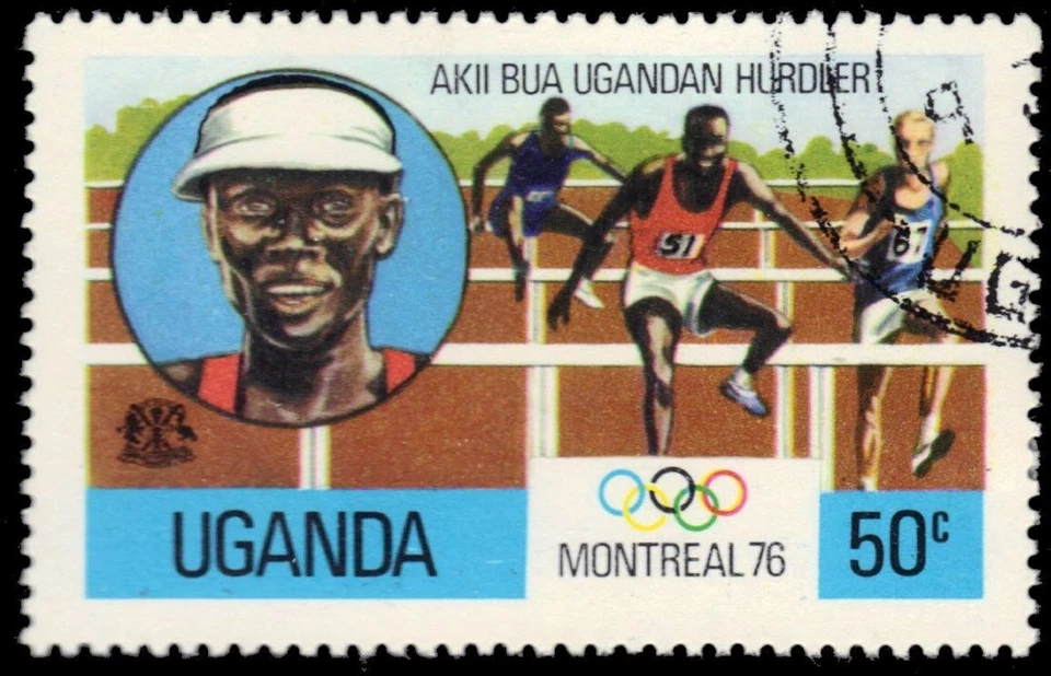 UGANDA 151 (SG168) - Juegos Olímpicos de Montreal "Akii Bua, Hurdler" (pb64030) Foto 1 de 1