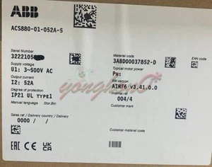 1PC NEW ABB Inverter ACS880-01-052A-5 3P AC380-500V 30KW - Picture 1 of 1