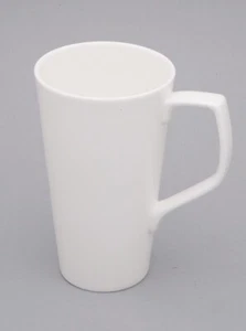 Weiße Porzellan Latte Becher 4er Set groß schmal Becher Bone China Kegelform konisch  - Bild 1 von 1