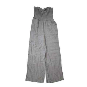 Faherty Mandy Women's L Linen Smocked Jumpsuit Gray NWOT - Picture 1 of 8