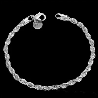 ARGENTO BRACCIALI 925 BRACCIALE BRACCIALETTO DONNA UOMO CATENA ANELLI MODA 2023