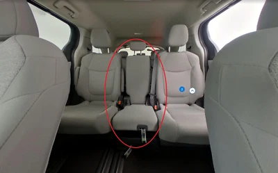 2021-2025 Toyota Sienna Hybrid 8-Passenger Mid-Row Gray Fabric Jump Seat Console - Image 1 of 4