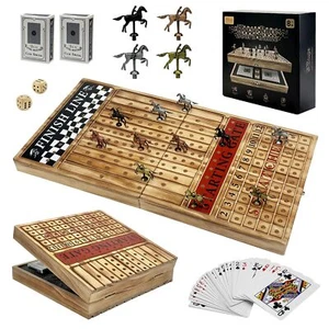 Large 23 inches Horse Racing Board Game with 11 Luxury Metal Horses Foldable - Picture 1 of 8