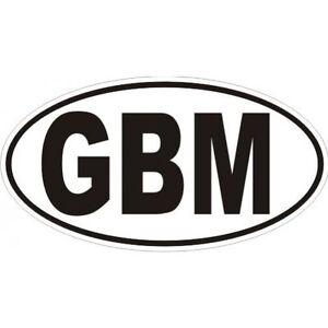 3 D GBM- ISLE OF MAN STICKER OVAL COUNTRY CODE LOGO BADGE MOTORCYCLE CAR  LAPTOP