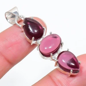 Purple Amethyst Gemstone Handmade 925 Sterling Silver Jewelry Pendant Size 2" - Picture 1 of 1