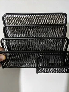 Organizador de cartas negras con pluma/portatarjetas de visita suministros de oficina NUEVO - Imagen 1 de 5