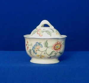 Villeroy & Boch Delia Sugar with Lid Multi-floral Blue Trim Germany - Picture 1 of 5